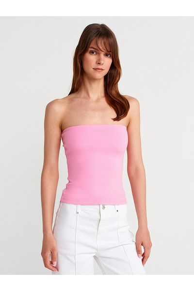 Dilvin 21103 Strapless Top-Pink