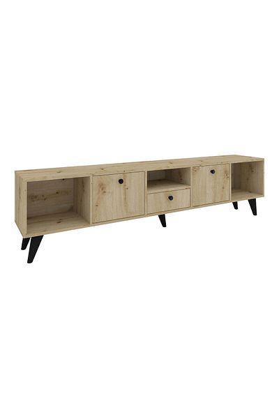 haaus.ro Malta TV Cabinet, 3 Doors, 3 Drawers, Artisan Oak, 180 x 30 x 45 cm