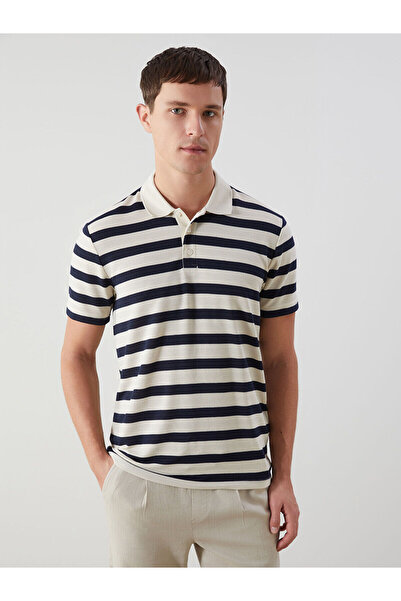 LC Waikiki Ανδρικό μπλουζάκι Özmarka New Season Polo με κοντό μανίκι και ρίγες