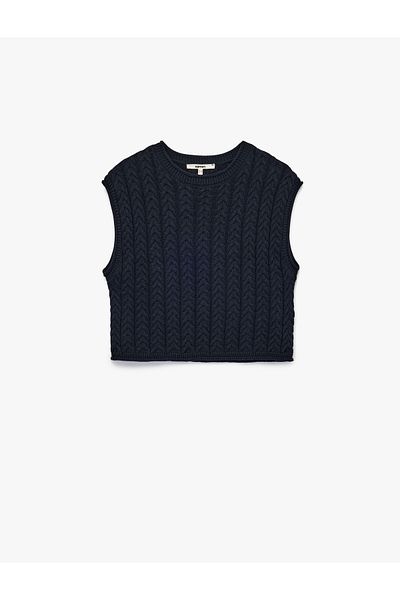 Koton Sleeveless Crew Neck Hair Knit Sweater