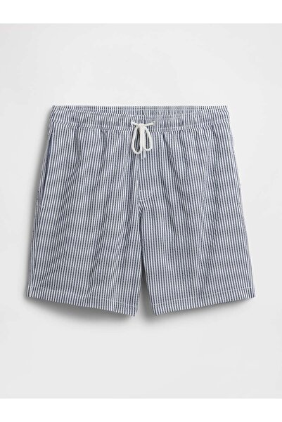 GAP Erkek Koyu Mavi 6" Relaxed Seersucker Mayo