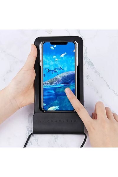 SKYDDAR INNOVATION Carcasă de telefon impermeabilă TWC1, funcțională tactilă, până la 6,5 ​​inci, set de autocolante, cyan