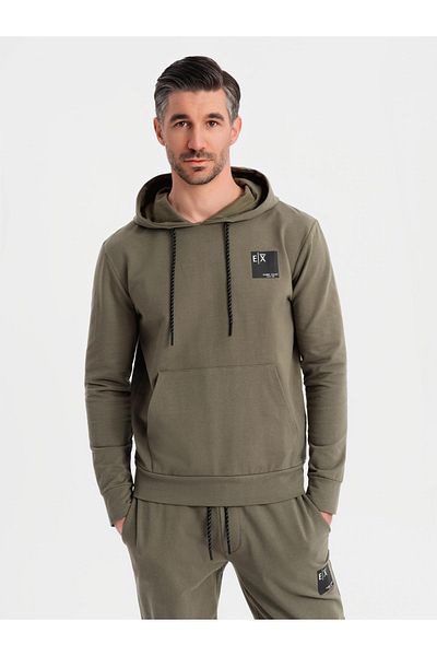 OMBRE Herren Sweatshirt Set Hoodie + Jogginghose - Oliv V4 Z107 L