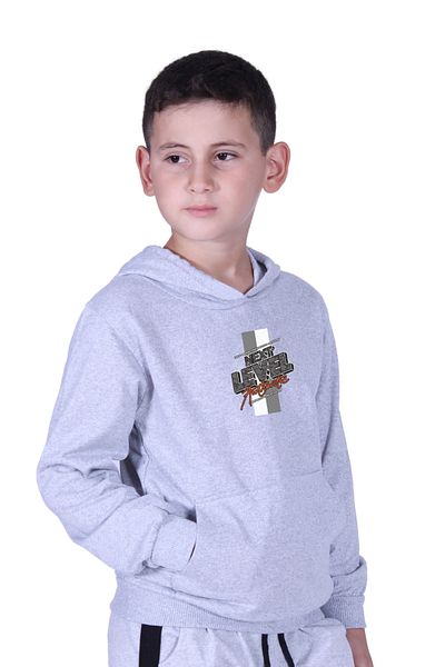 FYK KİDS Суитшърт за момче с качулка и джоб тип кенгуру, Next Level