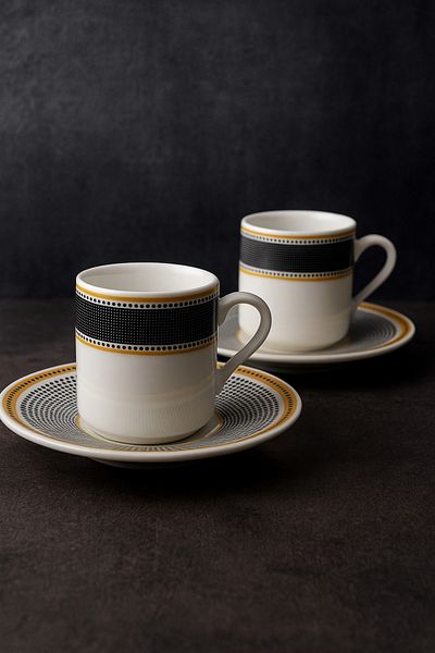 RGS HOMELİFE Speckled 4 Piece Porcelain Cup Set for 2