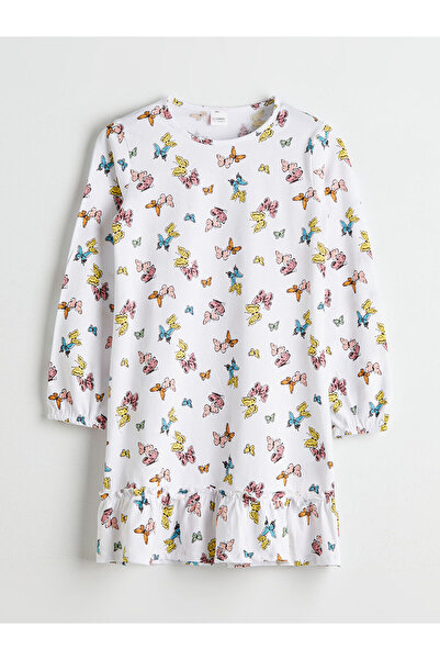 LC Waikiki Νεογεννημένο Νυχτικό για Κορίτσια με Λαιμόκοψη Ποδηλάτου Özmarka