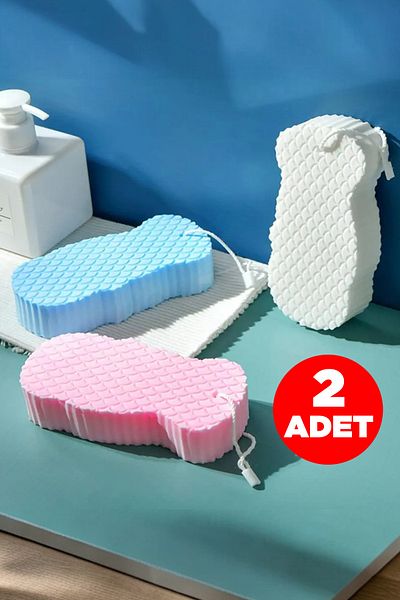 Kuzeyli ( 2 Pieces ) Magic Shower Bath Body Dirt Removal Sponge| Magic Sponge Soft in Water