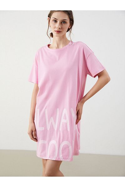 LC Waikiki Crew Neck Printed Women's Nightgown
