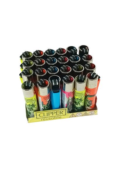 Clipper Set de 24 brichete clasice Clipper, de buzunar, reîncărcabile, multicolore