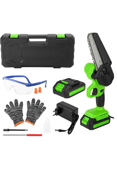 zola Mini drujba electrica, 1000W, 7m/s, diametru 14-19 cm, 2 acumulatori 2000mAh, Li-ion 21V