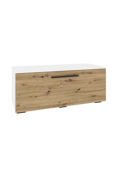 haaus.ro Kos Chest of Drawers, One Door, White/Artisan Oak, 95 x 40 x 39 cm