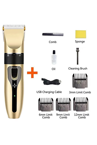 Choice ماكينة حلاقة كهربائية صفراء قابلة لإعادة الشحن عبر USB، ماكينة قص شعر الحيوانات منخفضة الديسيبل