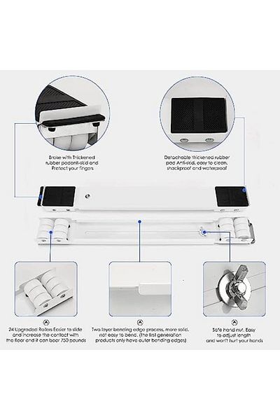 MARKQ Furniture Dolly Mobile Roller, Extendable Appliance Rollers Mobile Washing Machine Base Fridge