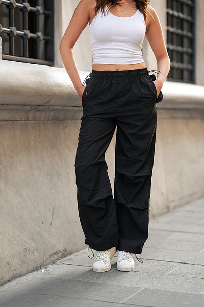 winmoda PANTALONI LARGI - PĂRĂLĂ LARGĂ ȘI PĂRĂLĂ UTILIZABILE CU ELASTIC - MODEL DE ACOPERIRE BURUJĂ