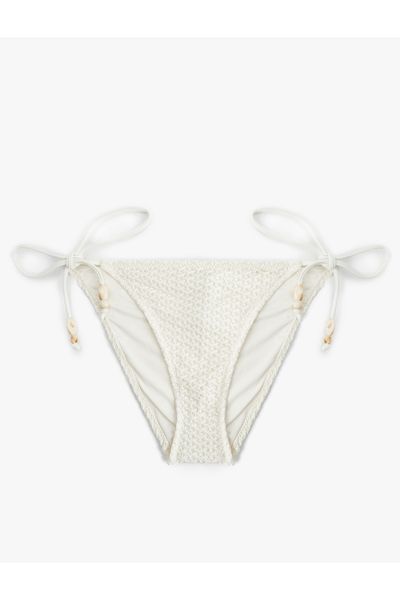 Koton Drawstring Crochet Bikini Bottom with Bead Detail