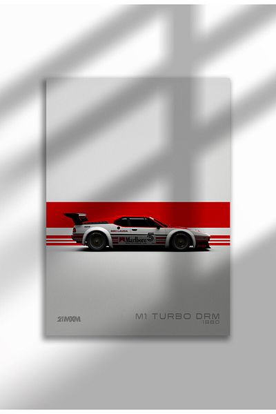 21mxm Poster minimalist cu supermașină, tablouri pe pânză fără ramă, Colecția White Design 2025