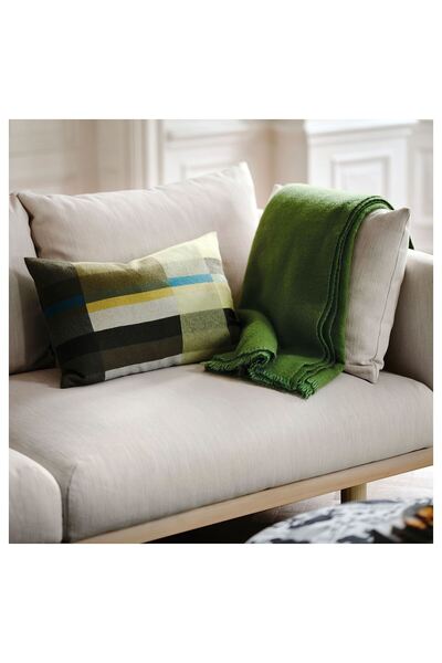 IKEA husă de pernă, verde închis-albastru-verde, 40x58 cm Lavabilă la mână. 100% lana Lungime: 40 cmLatime: 58 cm