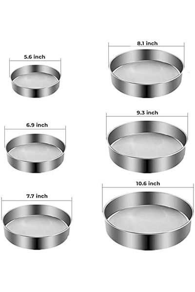 MARKQ Flour Sieve, Set Of 6 Stainless Steel Fine Mesh Sifter For Baking Cooking Icing Sugar Strainer