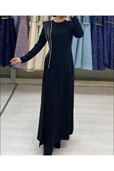 çınar özkan 2704 ÖNÜ YIRTMAÇLI ONZU SATEN TAŞ DETAYLI ŞIK TAKIM QYS TAKIM 270...