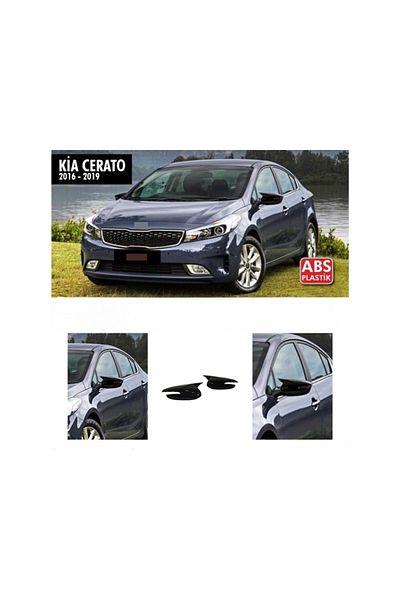 ideal STORE Set of 2 idealSTORE BATMAN type Mirror Covers for Kia Cerato, Kia Pro Ceed, Piano Black color - Ne