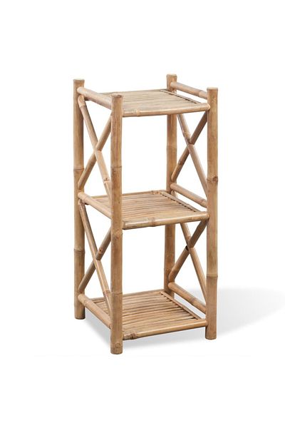 vidaxl 3-Tier Square Bamboo Shelf