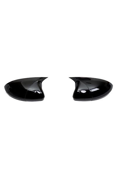 ideal STORE Set of 2 idealSTORE BATMAN type Mirror Covers for Peugeot 308 2014-2021, Piano Black color