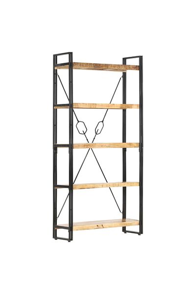vidaxl 5-Tier Bookcase 90x30x180 cm Solid Mango Wood