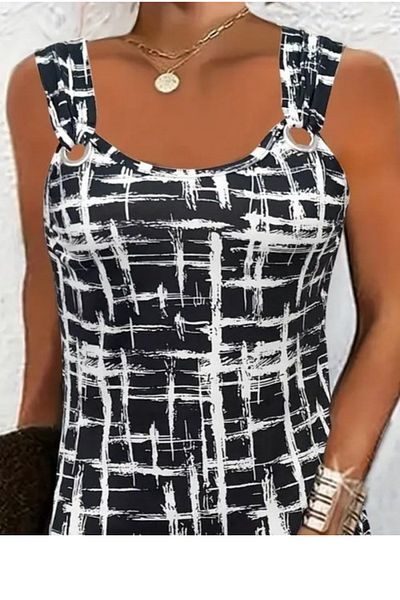 Modayakamoz Rochie Supremă cu model pentru femei, sezon nou, cu bretele, cu detaliu ochi de pasăre