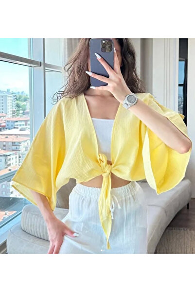 MADAM PARLA Kadın Çilek Bağlamalı Kimono