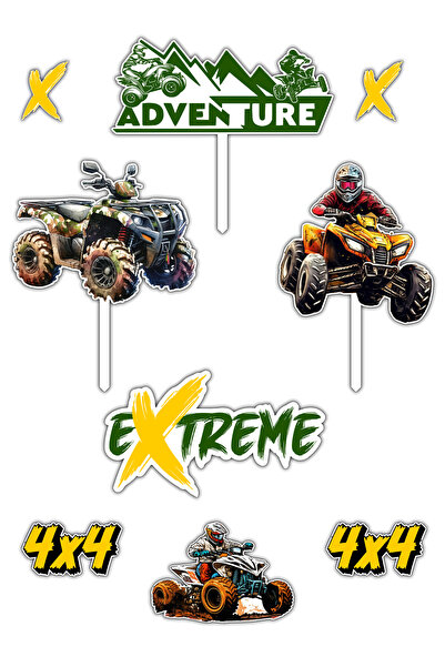 Bloom Atelier Figurine ATV Adventure, Set 9 Accesorii Tort, Accesorii Decor T...