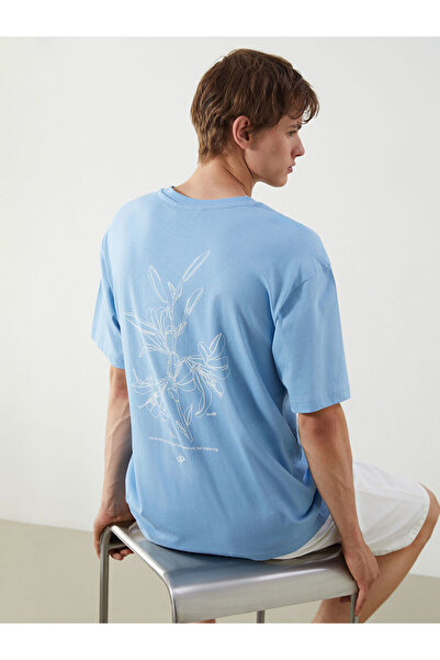 LC Waikiki Bedrucktes Herren-T-Shirt aus gekämmter Baumwolle mit Rundhalsauss...