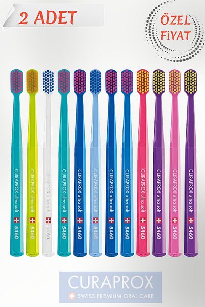 Curaprox Cs 5460 Ultra Soft Toothbrush – Gentle but Effective Cleaning (2 Pcs) Mixed Color