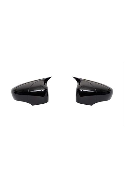 ideal STORE Set of 2 idealSTORE BATMAN type Mirror Covers for Renault Captur 2013-2019, Piano Black color - Ne