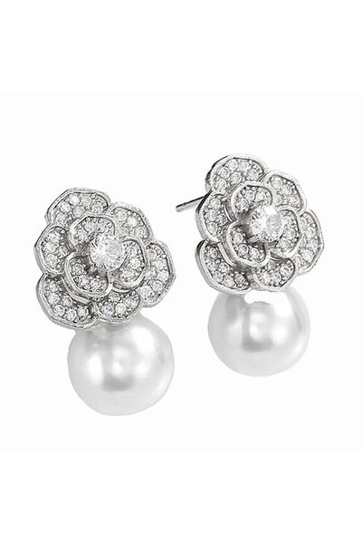 OEM Cercei mireasa cu perla Rose Flowers