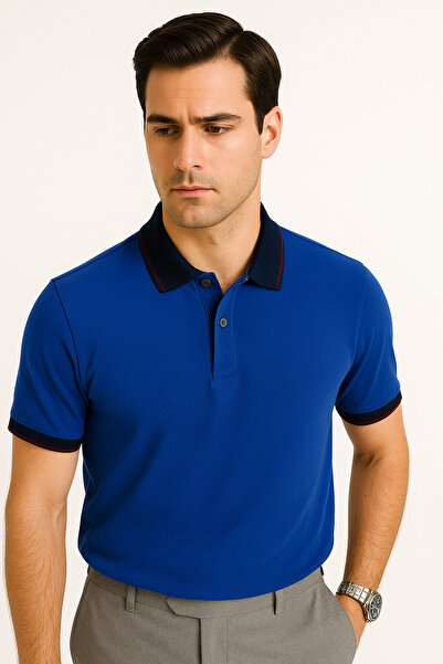 UOMO PARK 2988-1 Μπλουζάκι με λαιμόκοψη και μανσέτα από βαμβακερό γιακά Polo ...