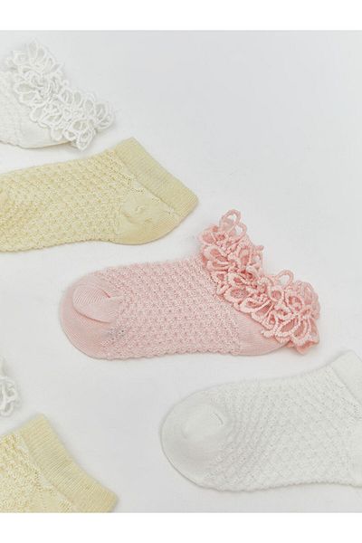 LC Waikiki New Season Embroidered Baby Girl Booties Socks 7-Piece - S5Ky15Z1