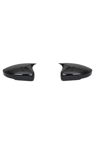 ideal STORE Set of 2 idealSTORE BATMAN type Mirror Covers for Volkswagen Polo MK5 2009-2017, Piano Black color