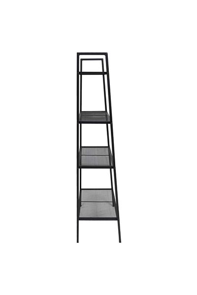 vidaxl Ladder Bookcase 4 Tiers Metal Black