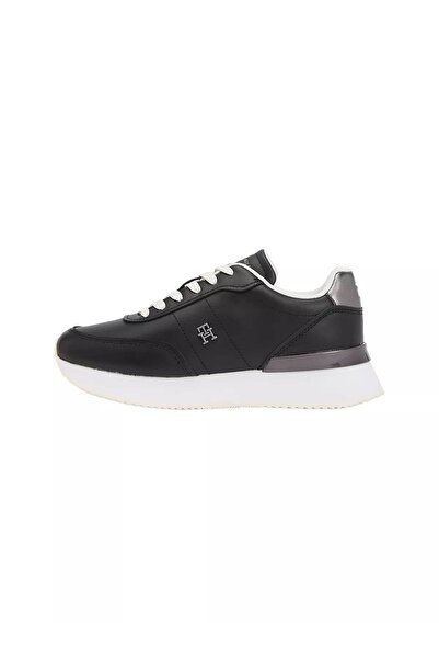 Tommy Hilfiger Női fémes részletezett elegáns futócipő - fekete