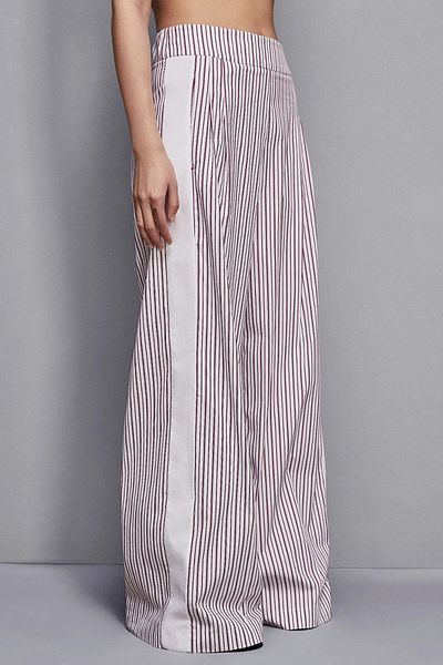 Patrizia Pepe PANTS WITH STRIPED PRINT - PATRIZIA PEPE - 42, BORDEAUX