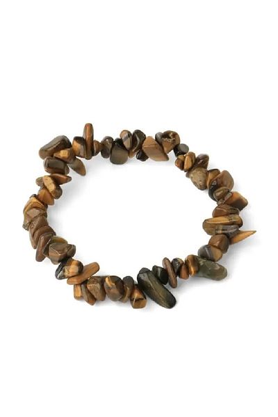 animis beauty Tiger Eye Bracelet, 6-8 mm chip stones, semi-precious crystals, unisex