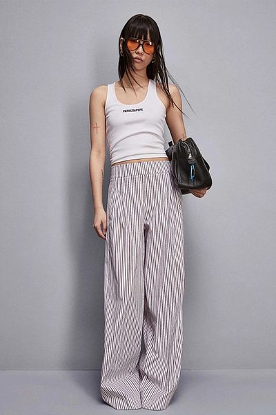 Patrizia Pepe PANTS WITH STRIPED PRINT - PATRIZIA PEPE - 42, BORDEAUX