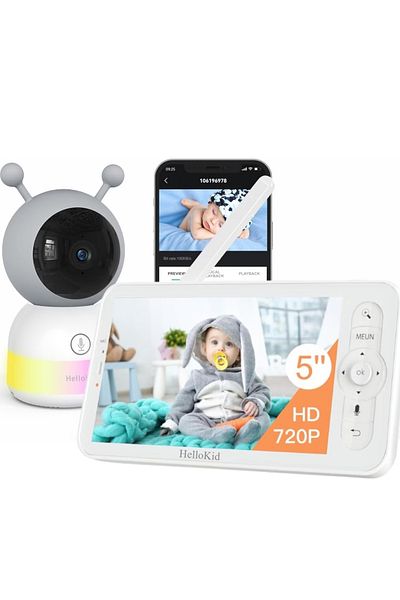 Smart Vibe Baby Monitor WiFi 2in1 Lumini Ambientale HelloKid™ DUO LiGHTS MAX View 2K