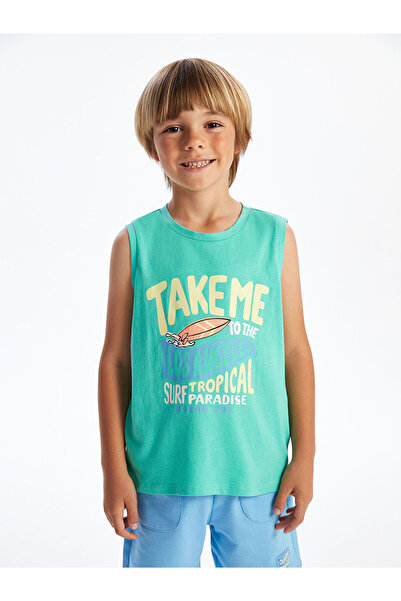 LC Waikiki Peak New Season Crew Neck Los Angeles Printed Boys' Tank Top