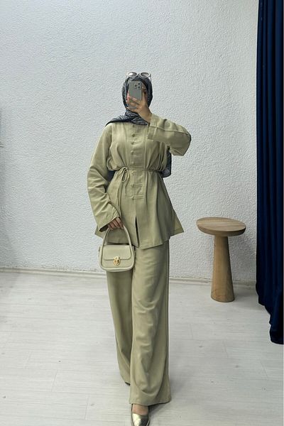 lurex moda Linen Buttoned Suit
