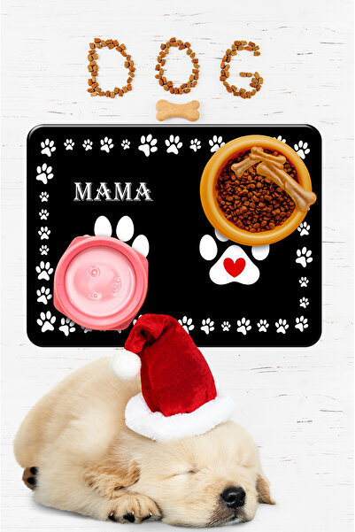 aymira home Evcil Hayvan Figürlü Köpek Kedi Beslenme Mama Ve Su Matı Kolay Temizlenen Emici Paspas 50*70 cm