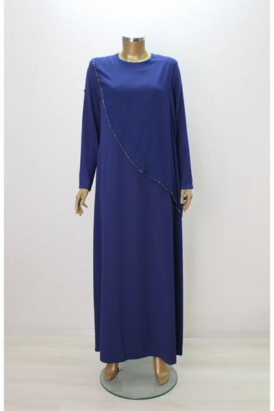 çınar özkan 2857 ŞİFON GİYDİRMELİ BONCUKLU RAHAT KALIP ELBİSE QYS ELBİSE #24-023