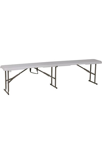 SERSIMO Banca pliabila pentru evenimente si catering, 183x28x43 cm, din HDPE si otel, alb