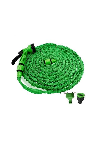 stuffix Expandable garden hose with 7 spray functions, connectors, 30m length, green, Stuffix®