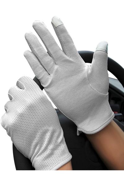 COOYA Summer UV Protection Driving Gloves for Men, Non-Slip, Touchscreen, Breathable Cotton
